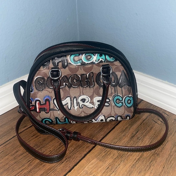 Rare🔥Coach X Mint + Serf Sydney Satchel In Signature Canvas CM095 graffiti bag - Picture 10 of 16